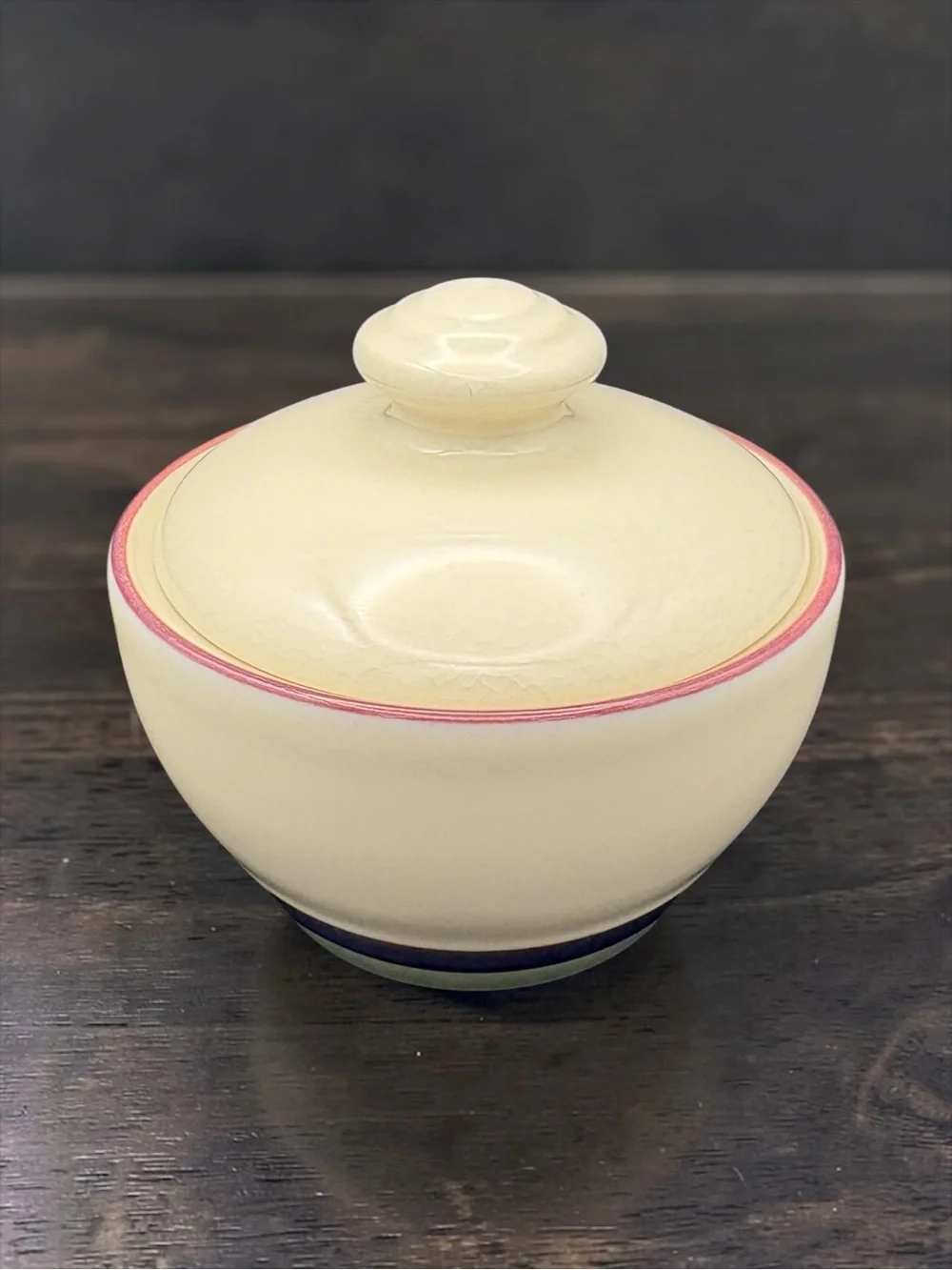 Vintage Pfaltzgraff Valley View Ceramic Sugar Bowl & Lid Covered Table Dish EUC